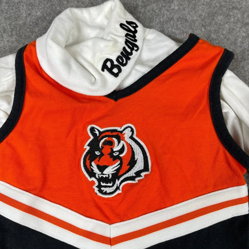NFL Cincinnati Bengals Cheerleader Outfit 24 Months Orange Black White Dress Set